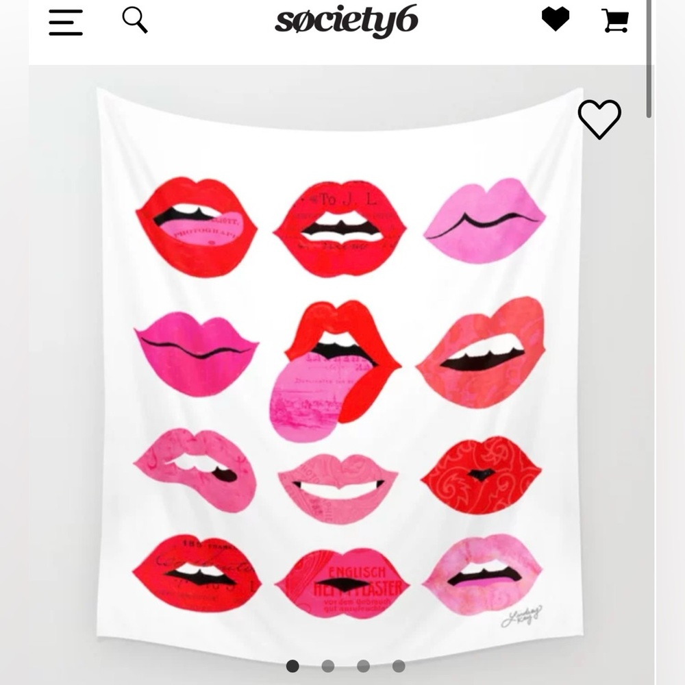 Society 6 “Lips of Love” Wall Tapestry
